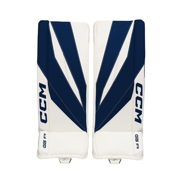 CCM Goalie Leg Pads Axis F9 Int White/Navy