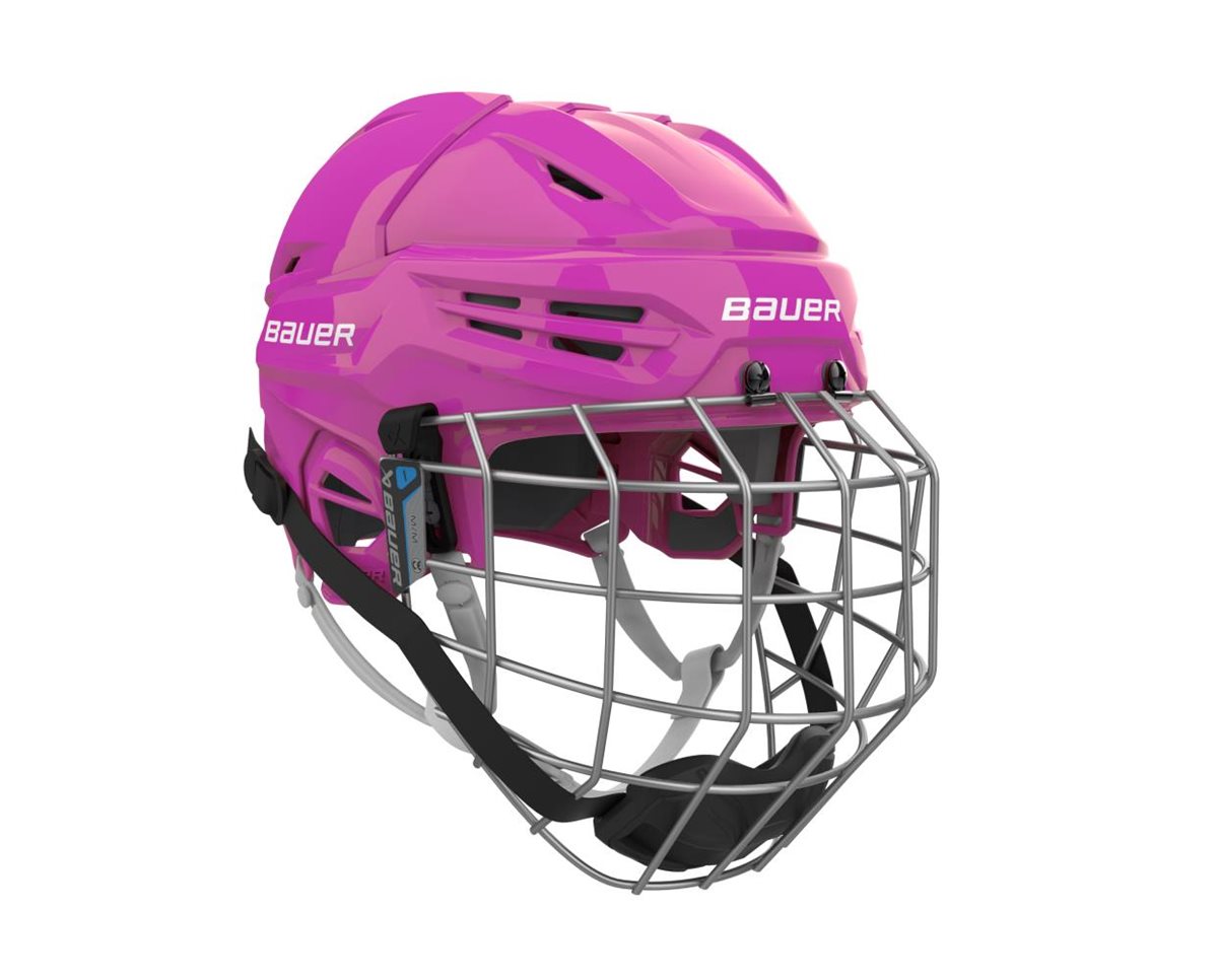 YOUTH Bauer RE-AKT 100 YTH Ice Roller Hockey popular Helmet Red Face Shield Cage