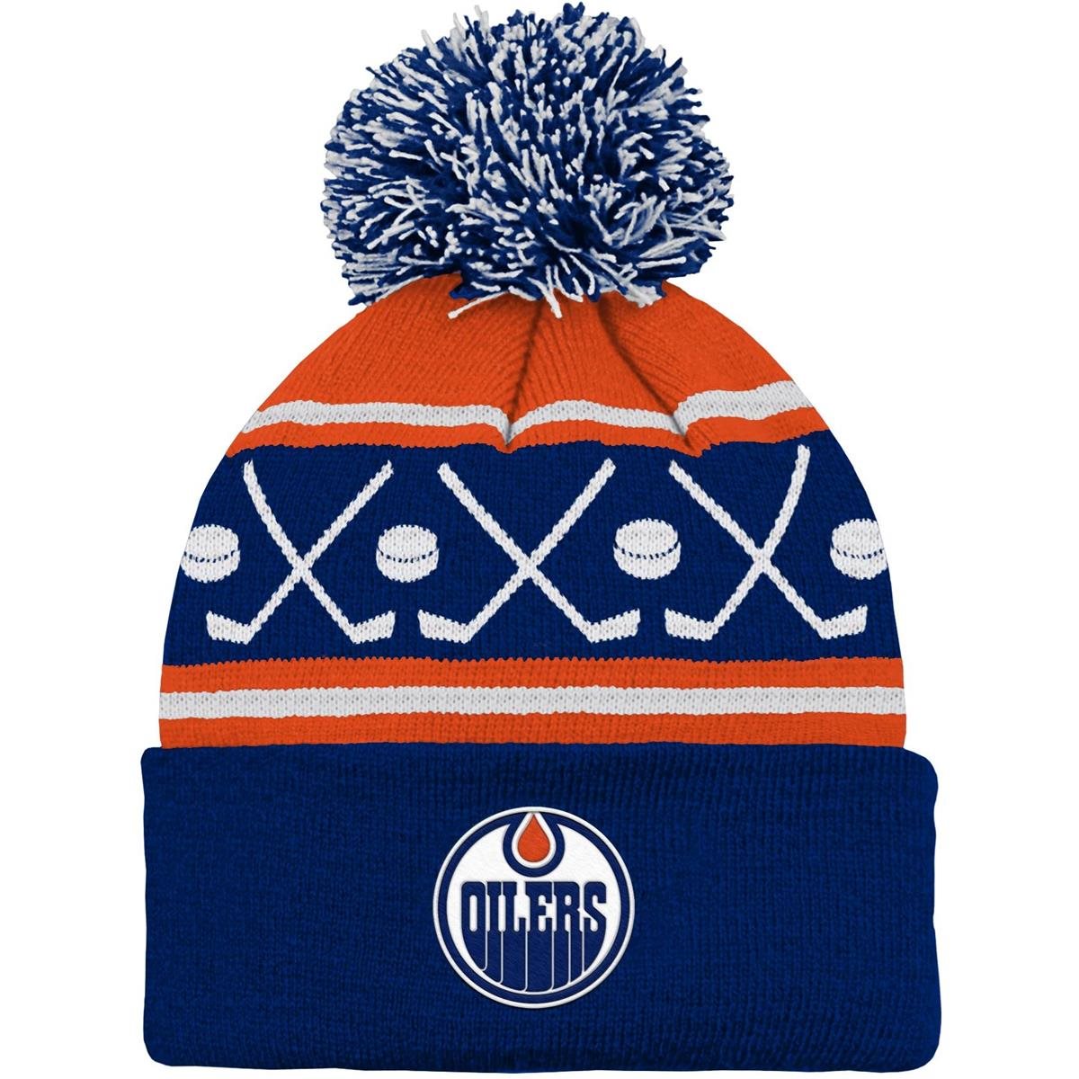 47 Brand Beanie Face Off Pom Yth Edmonton Oilers