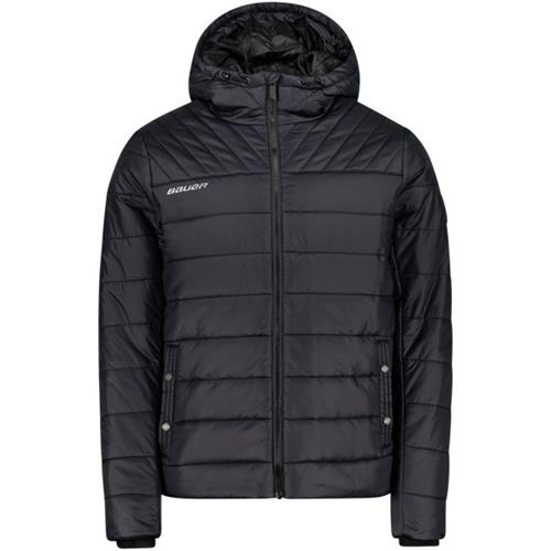 Bauer Jakke Supreme hooded Puffer Jr Sort