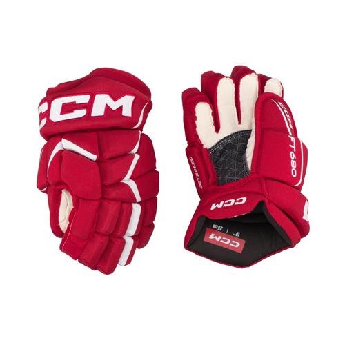 CCM Hockeyhandskar Jetspeed 680 Jr Red/White