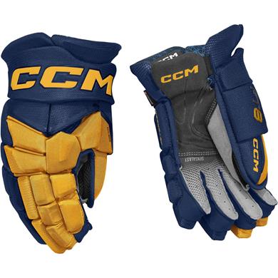 CCM Eishockey Handschuhe Jetspeed FT8 Jr Navy/Sunflower