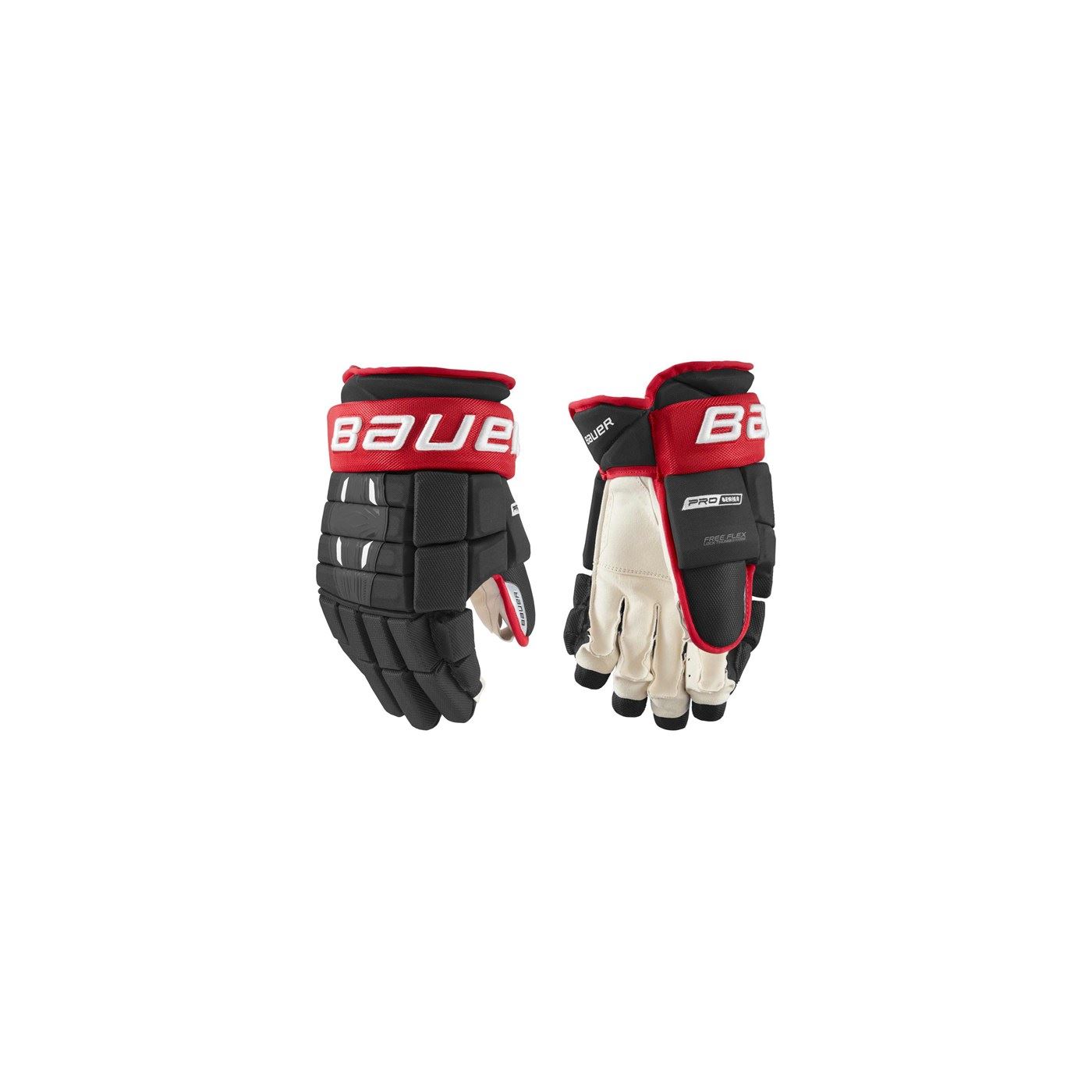 Bauer Handske Pro Series Int Sort/Rød