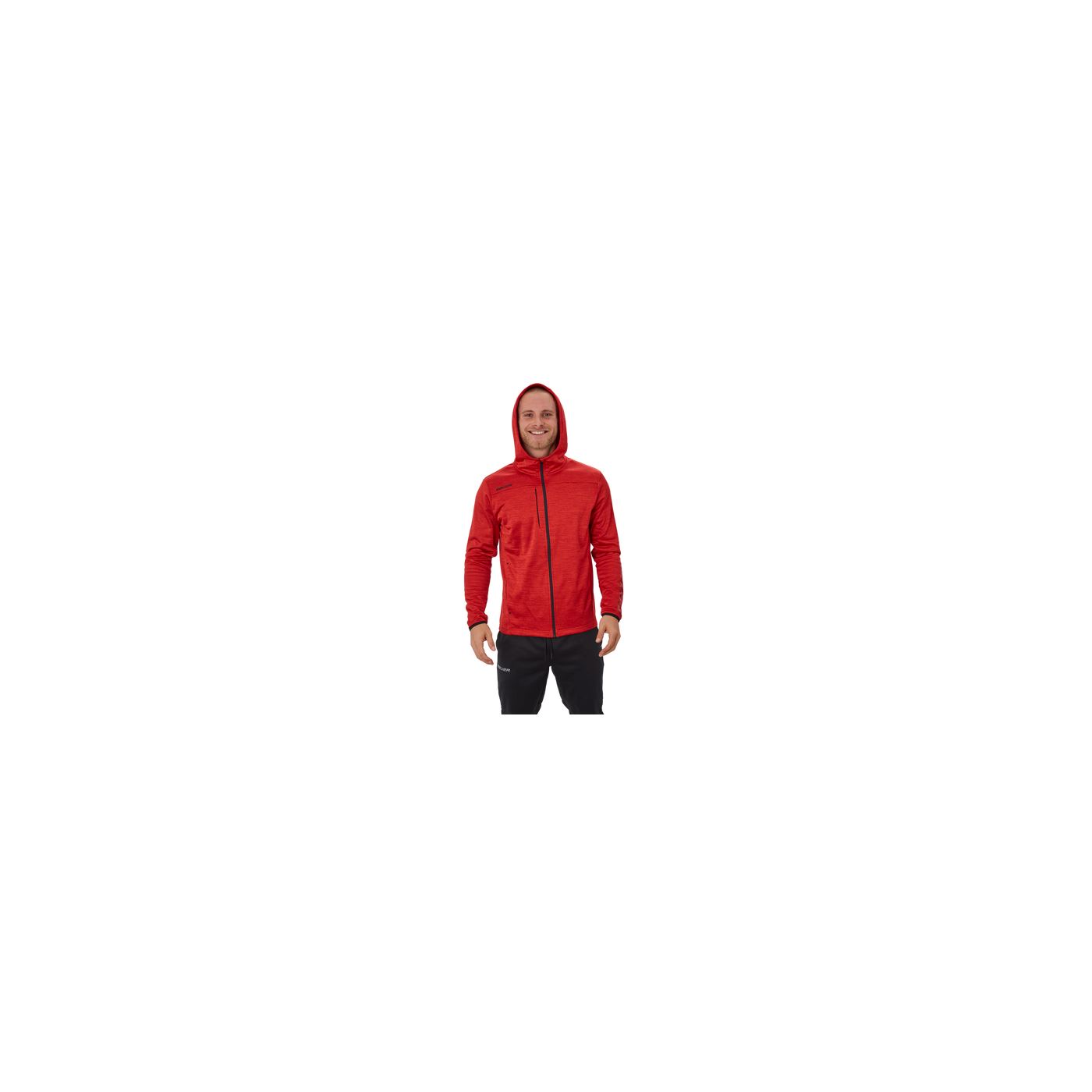Bauer Hoodie Vapor Fleece Zip Yth Rød