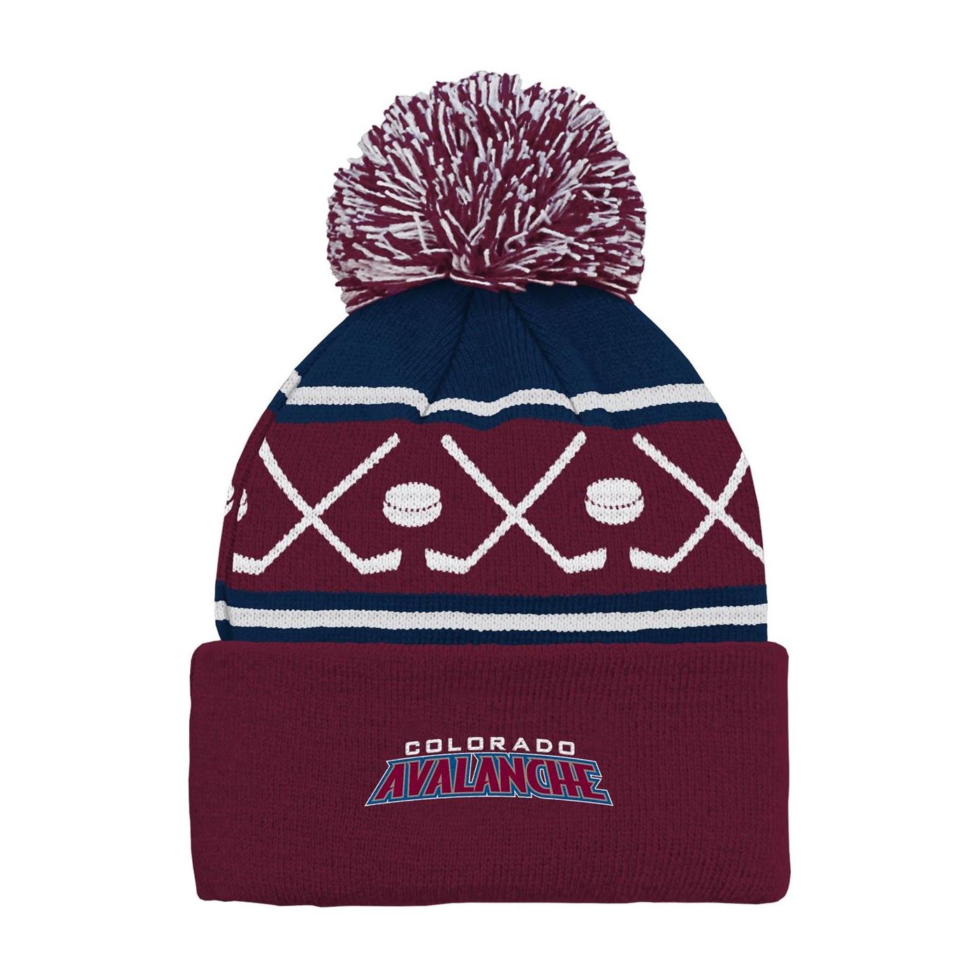 Bonnet Colorado Avalanche NHL '47 – Marron/rouge, Acrylique, Taille Unique