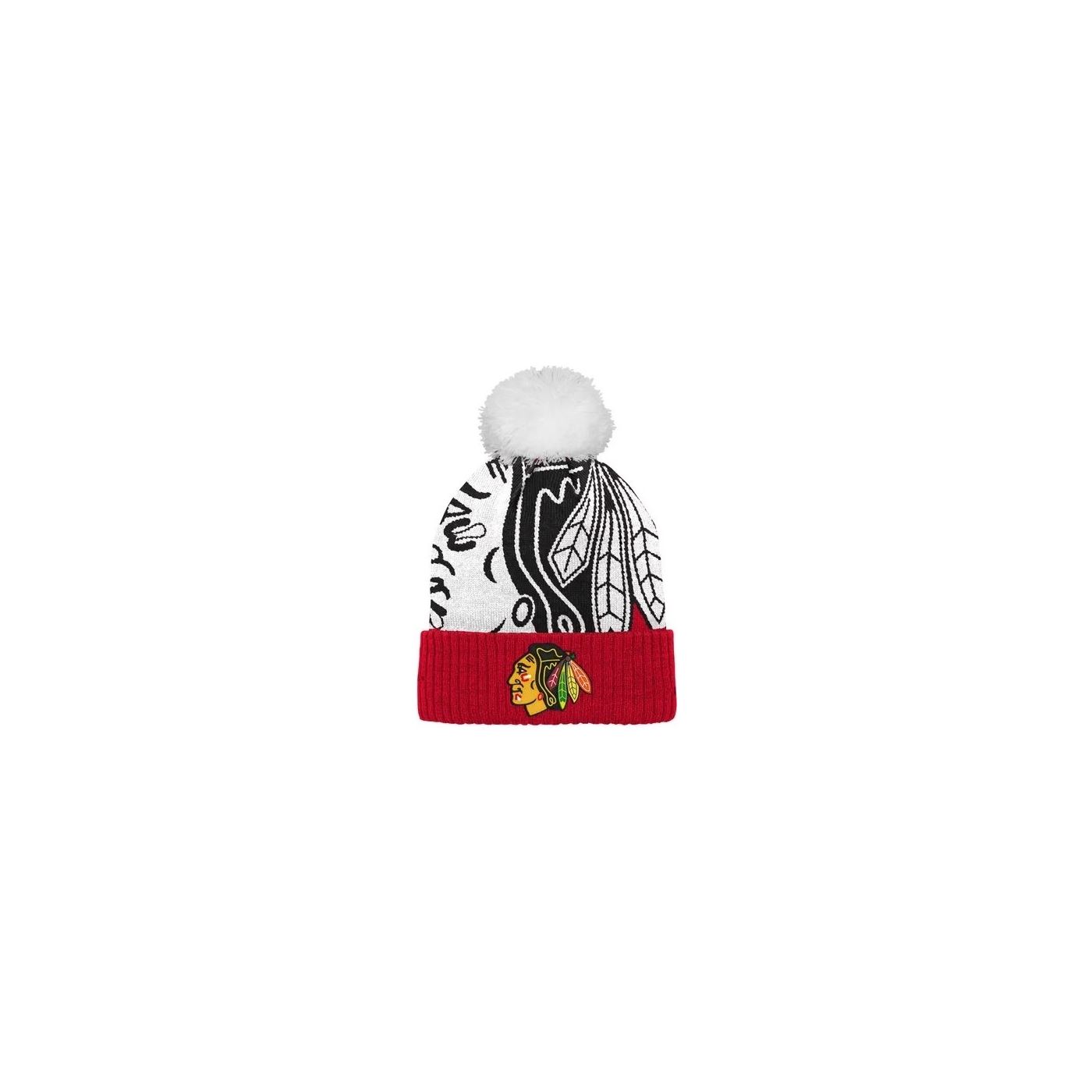 Outerstuff Mössa Big Face Cuffed Pom Jr Chicago Blackhawks