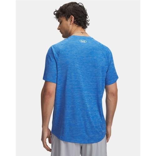 Under Armour T-shirt Tech Textured Blue Atlantis