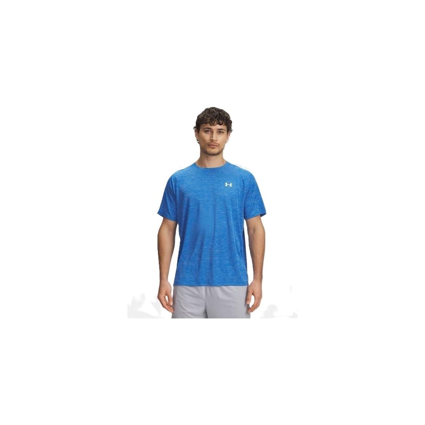 Under Armour T-shirt Tech Textured Blue Atlantis