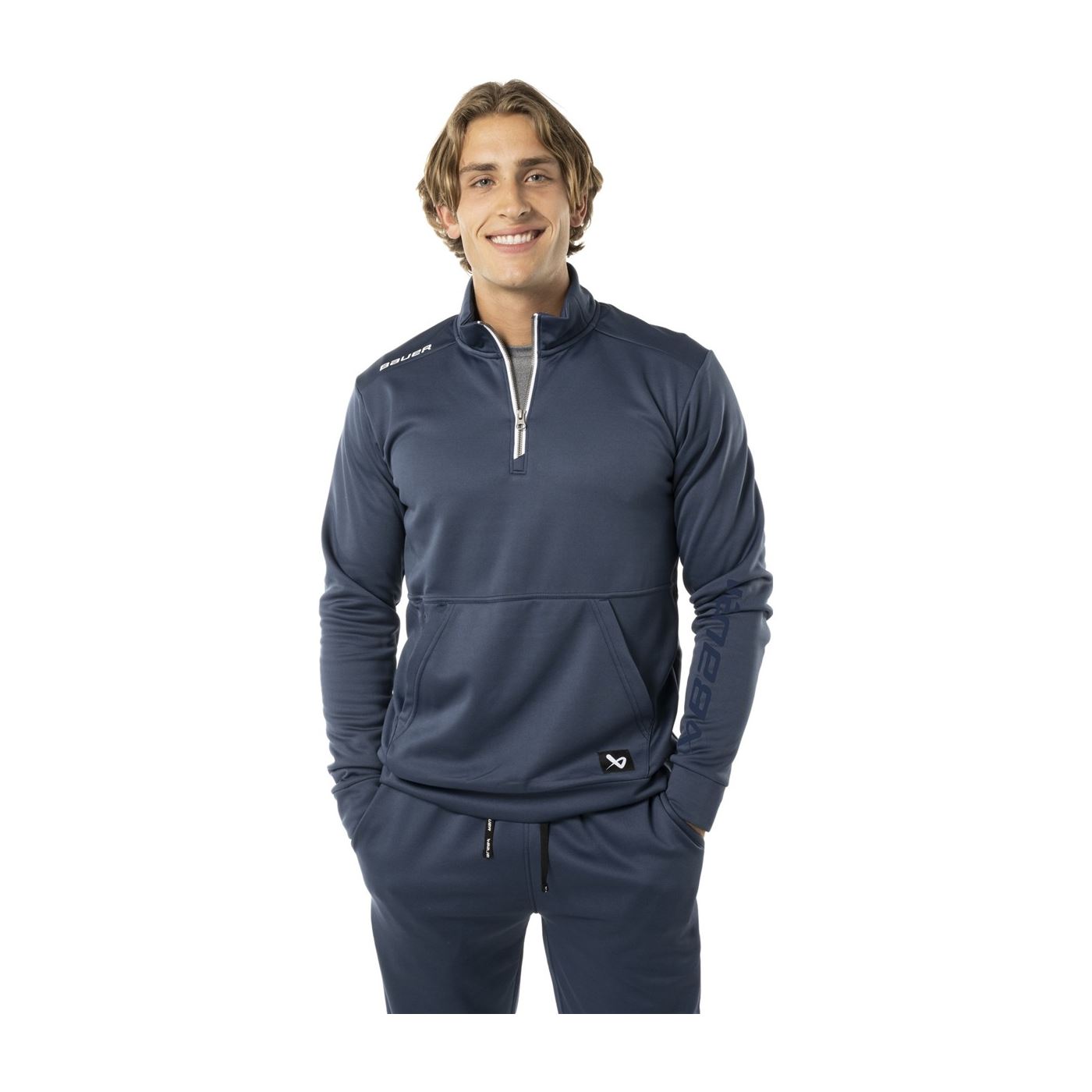 Bauer Trøje Team Fleece 1/2 Zip Yth Navy