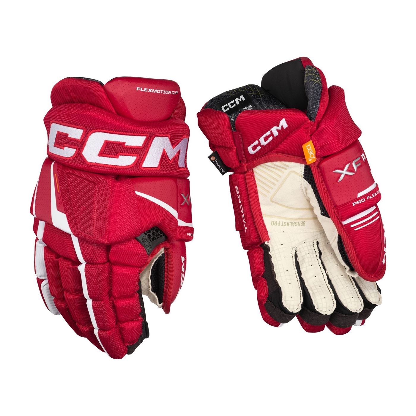 CCM Hockeyhandskar Tacks XF Pro Jr Red/White