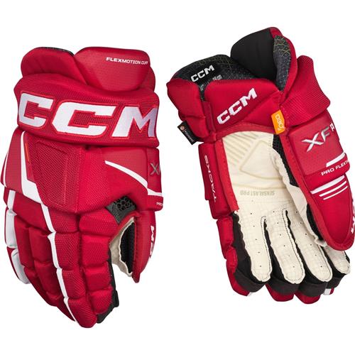 CCM Hockeyhandskar Tacks XF Pro Jr Red/White