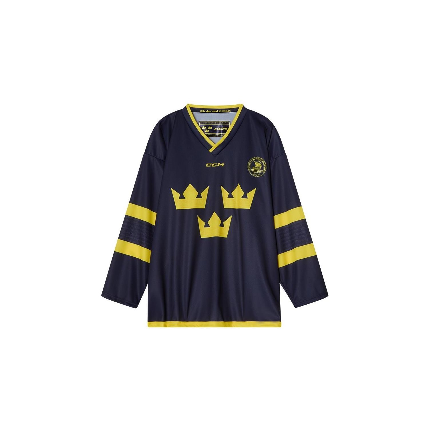 【未使用】 Embark Team Jersey Sサイズ CCM Replica Game Jersey Team Sweden Sr Navy - Hockey Store