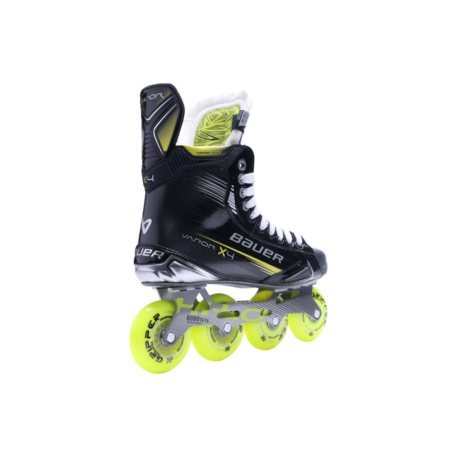 Bauer Vapor X4 Skates with Bright Yellow Wheels Black/Yellow Bauer Vapor X4 Youth Hockey Skates Regular  main image 2