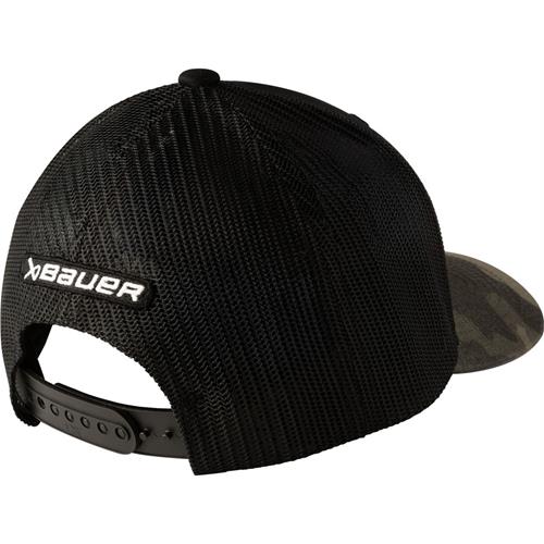 Bauer Keps Curved Brim Camo Snapback Yth Black