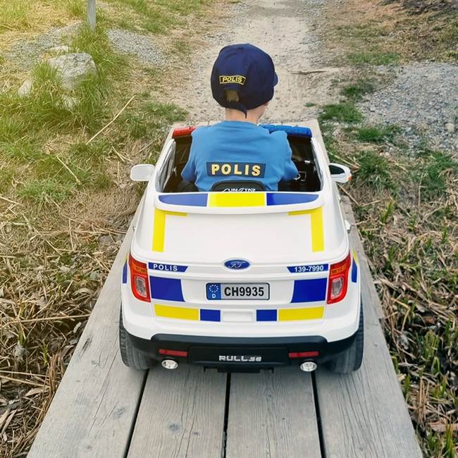 Nitrox Elbil för barn Polisbil - Vit