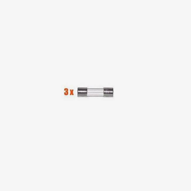 Säkring 25A glas 20mm - 3-pack