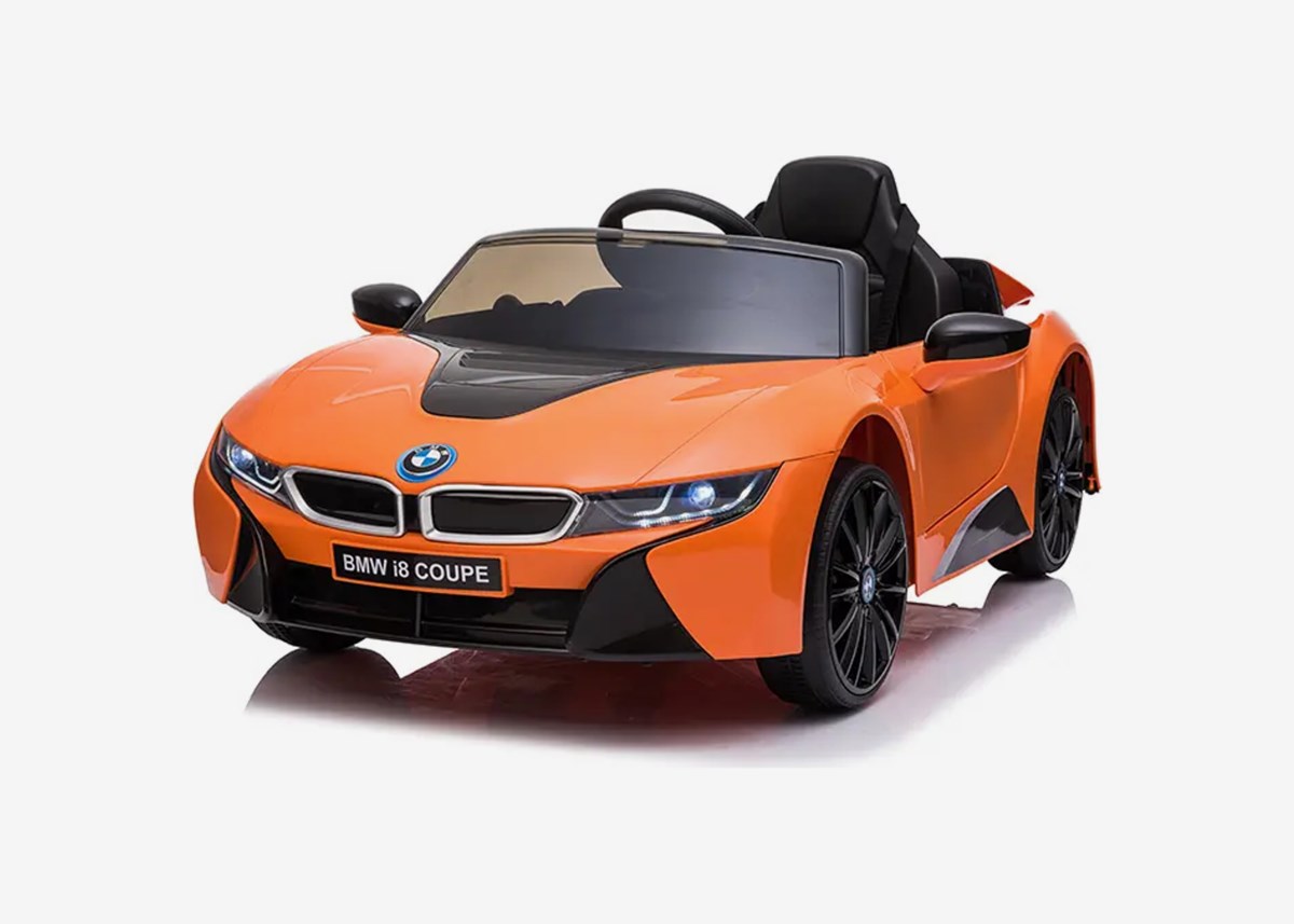 X-Pro Elbil för barn BMW i8 12V – fjärrkontroll, 3–5 km/h, maxvikt 30 kg – Orange