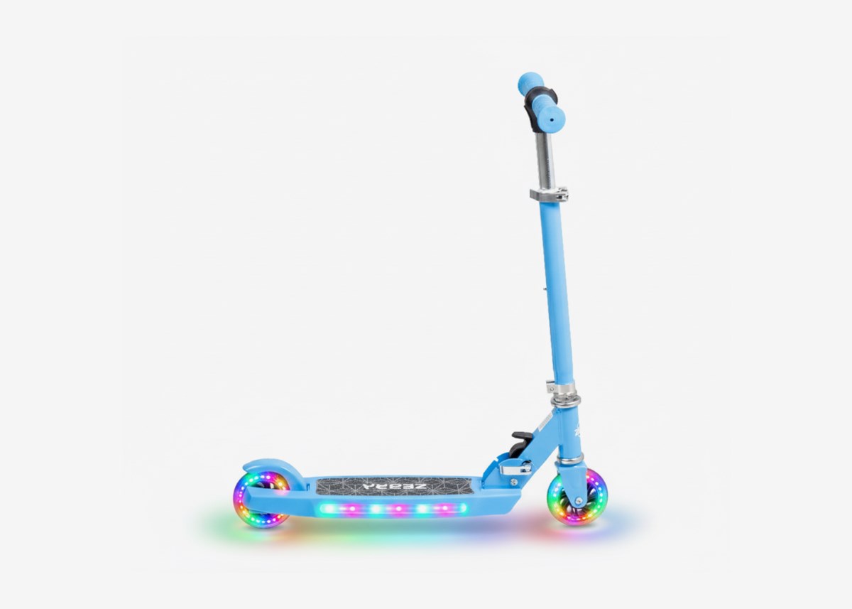 X-Pro Zebra Kids Scooter RGB-LED Blue -värillä