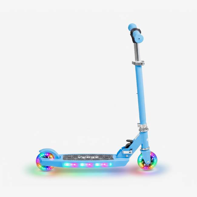 X-Pro Zebra Kids Scooter RGB-LED Blue -värillä