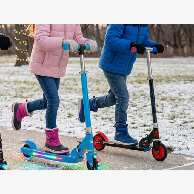 X-Pro Zebra Kids Scooter RGB-LED Blue -värillä