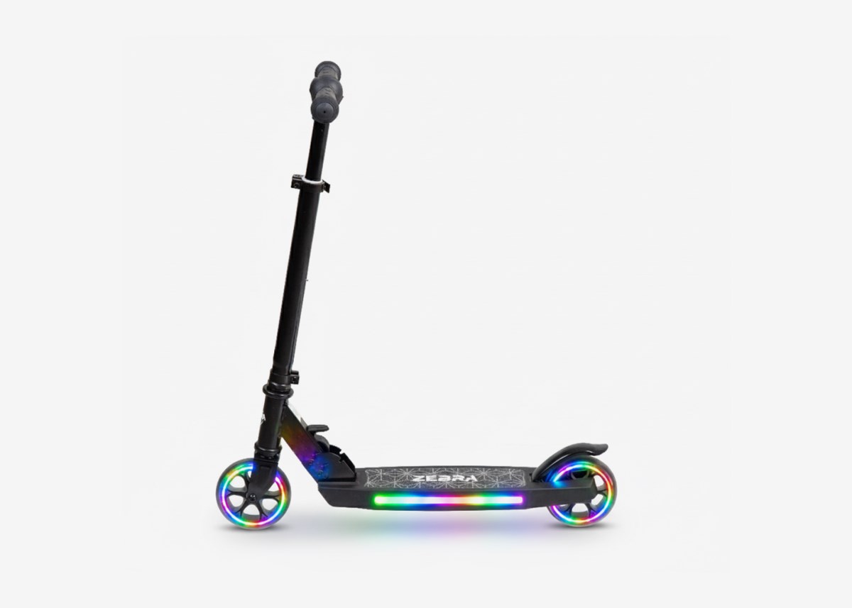 X-Pro Zebra Kids Scooter med RGB LED sort