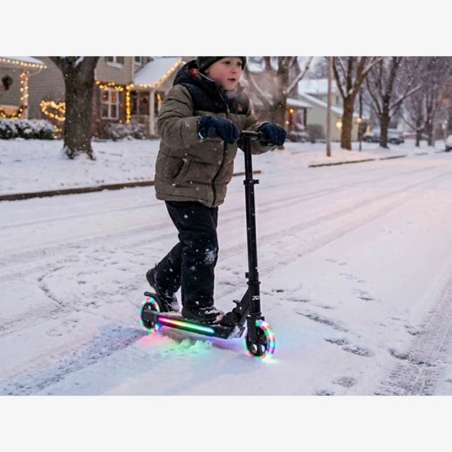 X-Pro Zebra Kids Scooter med RGB LED Black