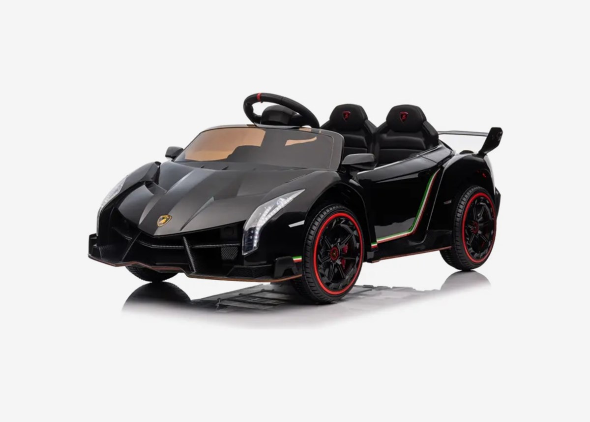 X-Pro Barneelbil Lamborghini Veneno 12V – Fjernstyrt, 3-5 km/t, maksimal vekt 30 kg – Svart