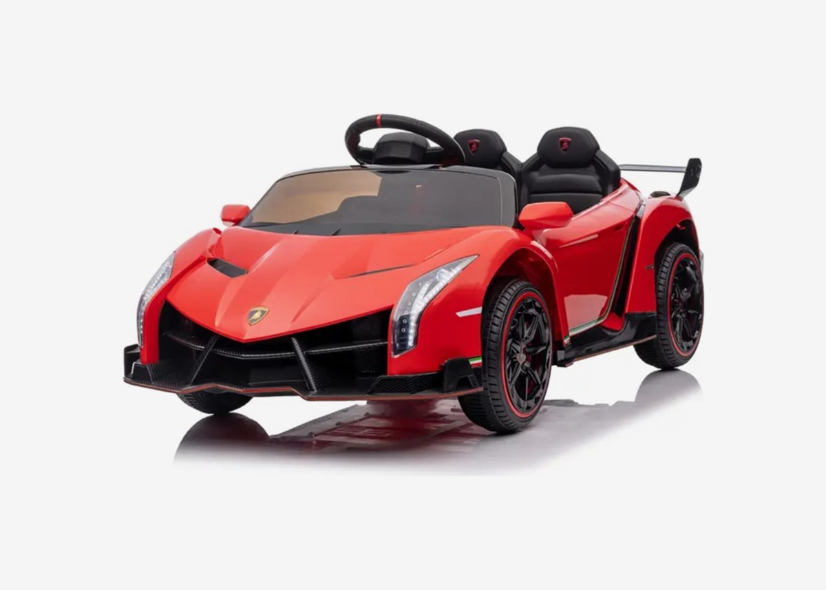 X-Pro Elbil för barn Lamborghini Veneno 12V – fjärrkontroll, 3–5 km/h, maxvikt 30 kg – Röd
