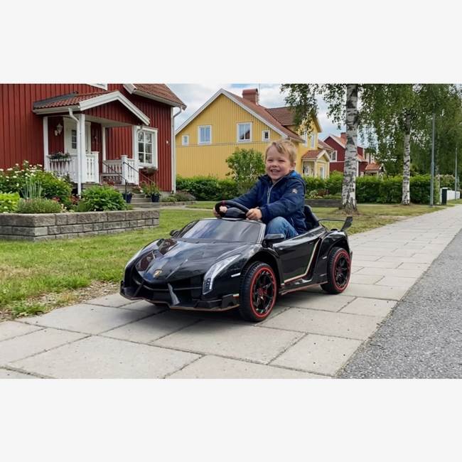 X-Pro Elbil för barn Lamborghini Veneno 12V – fjärrkontroll, 3–5 km/h, maxvikt 30 kg – Röd