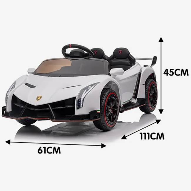 X-Pro Lasten sähköauto Lamborghini Veneno 12V – kauko-ohjattava, 3–5 km/h, maksimipaino 30 kg – punainen