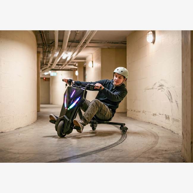 X-Pro Drift Trike X-Pro Vortex 250W Oranssi/Kulta | LED & Bluetooth