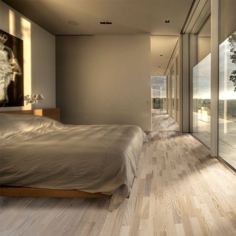 Trægulv Kährs Ask Skagen Matlak hvid 3-stav