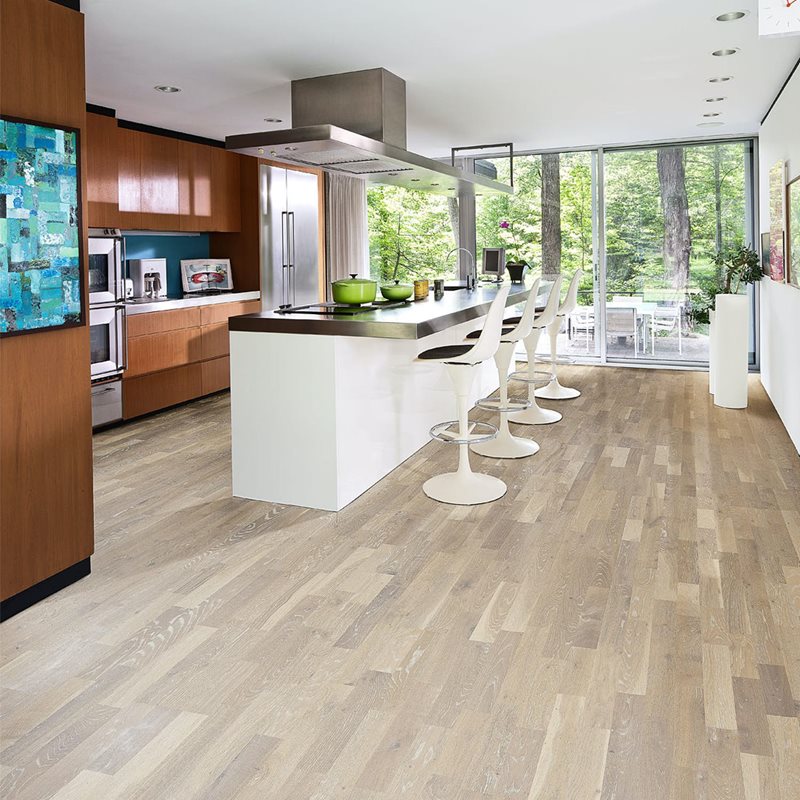 Trægulv Kährs Eg Limestone Matlak Børstet Hvid 3-stav