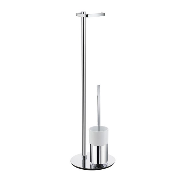 Toiletpapirholder/WC-børste Smedbo Outline FK312P Krom/Porcelæn
