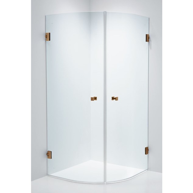 Brusehjørne Duschbyggarna Corny Design 800 X 800 Kobber/Klart Glas
