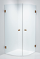 Brusehjørne Duschbyggarna Corny Design 800 X 800 Kobber/Klart Glas