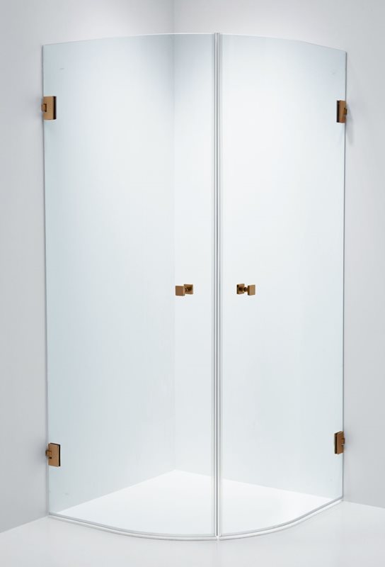 Brusehjørne Duschbyggarna Corny Design 900 X 900 Kobber/Klart Glas