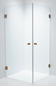 Brusehjørne Duschbyggarna Twin Design 700 x 900 Klart Glas/Kobber