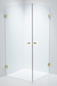 Brusehjørne Duschbyggarna Twin Design 700 x 900 Klart Glas/Guld