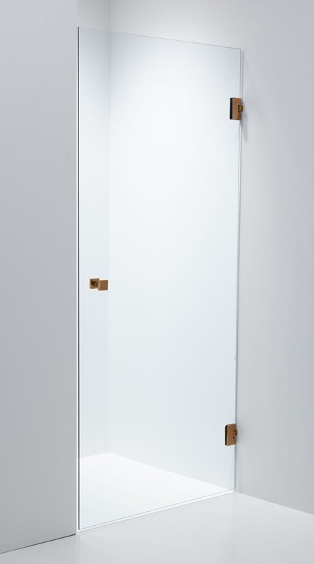Brusedør Duschbyggarna Swing Design 800 H Klart Glas/Kobber
