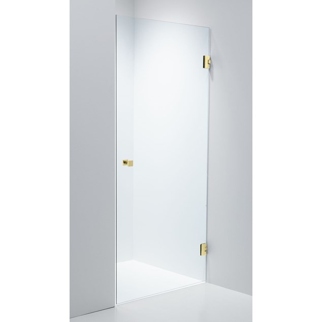 Brusedør Duschbyggarna Swing Design 900 V Klart Glas/Guld