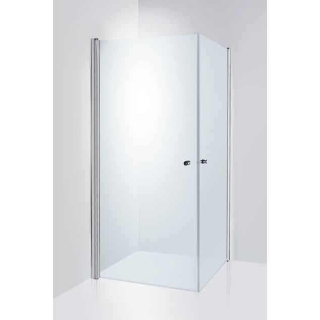 Brusehjørne Duschbyggarna Twin De Luxe 800X800 Klart Glas/Krom