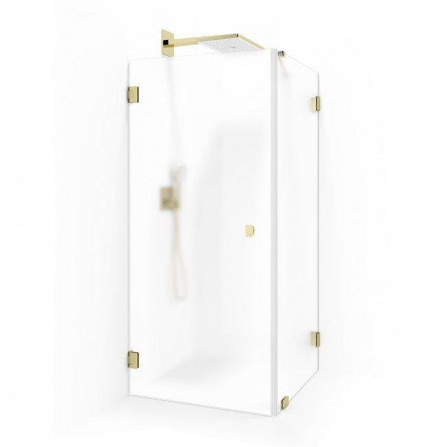 Macro Design Grace Swing BruseHjørne 80x80 Materet glas messing beslag