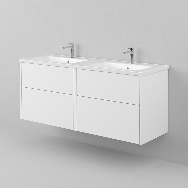 INR Håndvask GRAND 140 D Hvidt Porcelæn 1410x30x460 mm