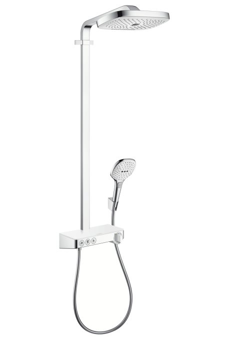 Brusesæt Hansgrohe Raindance Select E 300 3-jet Showerpipe Hvid/Krom billede