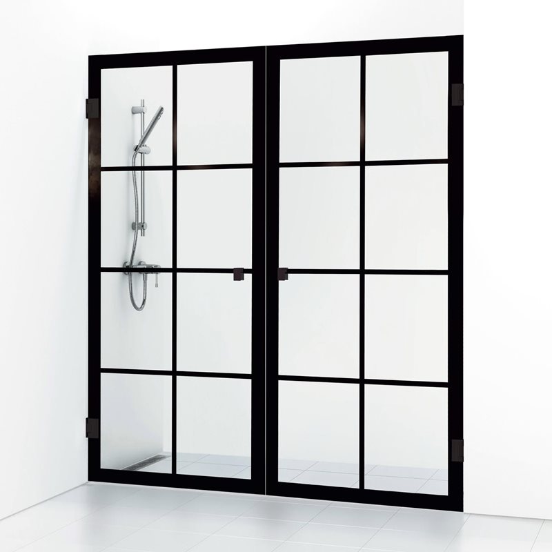 Svedbergs 180° Rista Lige 180x200 Sort Mat/Klart Dobbelt - Bruseniche