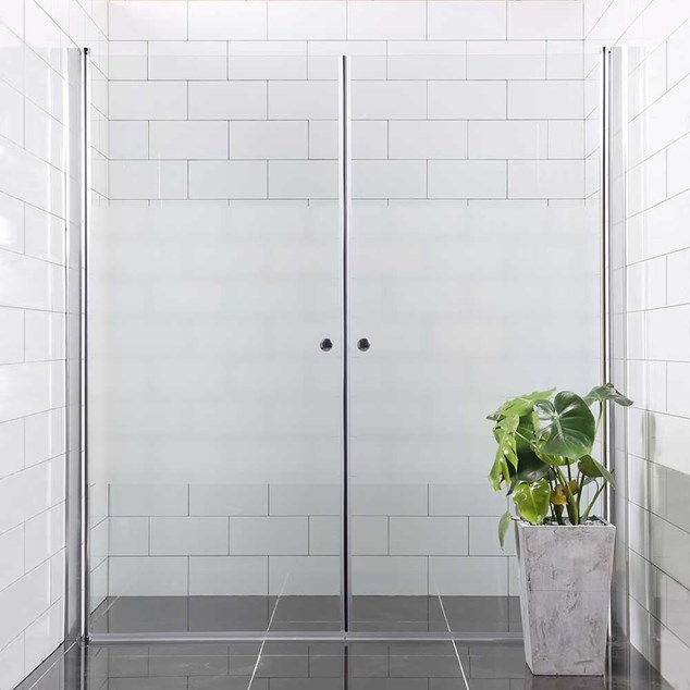 Nicheløsning Bathlife Mångsidig Rak Krom Dør 700 + Dør 700 Delvist Frostet Glas