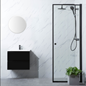 Brusedør Bathlife Profil Rak Klart Glas Sort