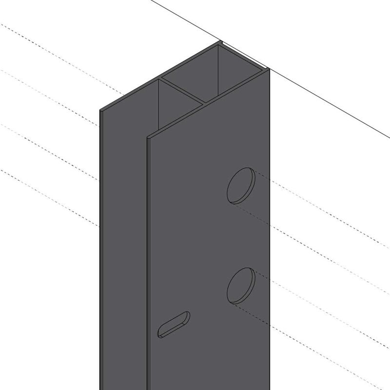 Udvidelsesprofil Bathlife PROFIL Sort m Rørgennemføring