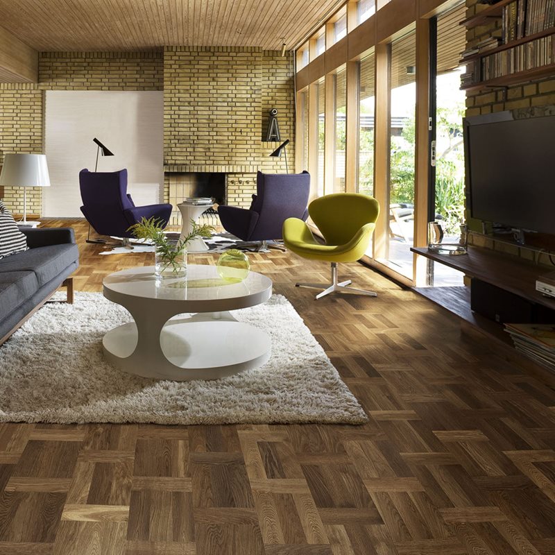 Trægulv Kährs Eg Palazzo Fumo Hollandsk mønster Matlakeret